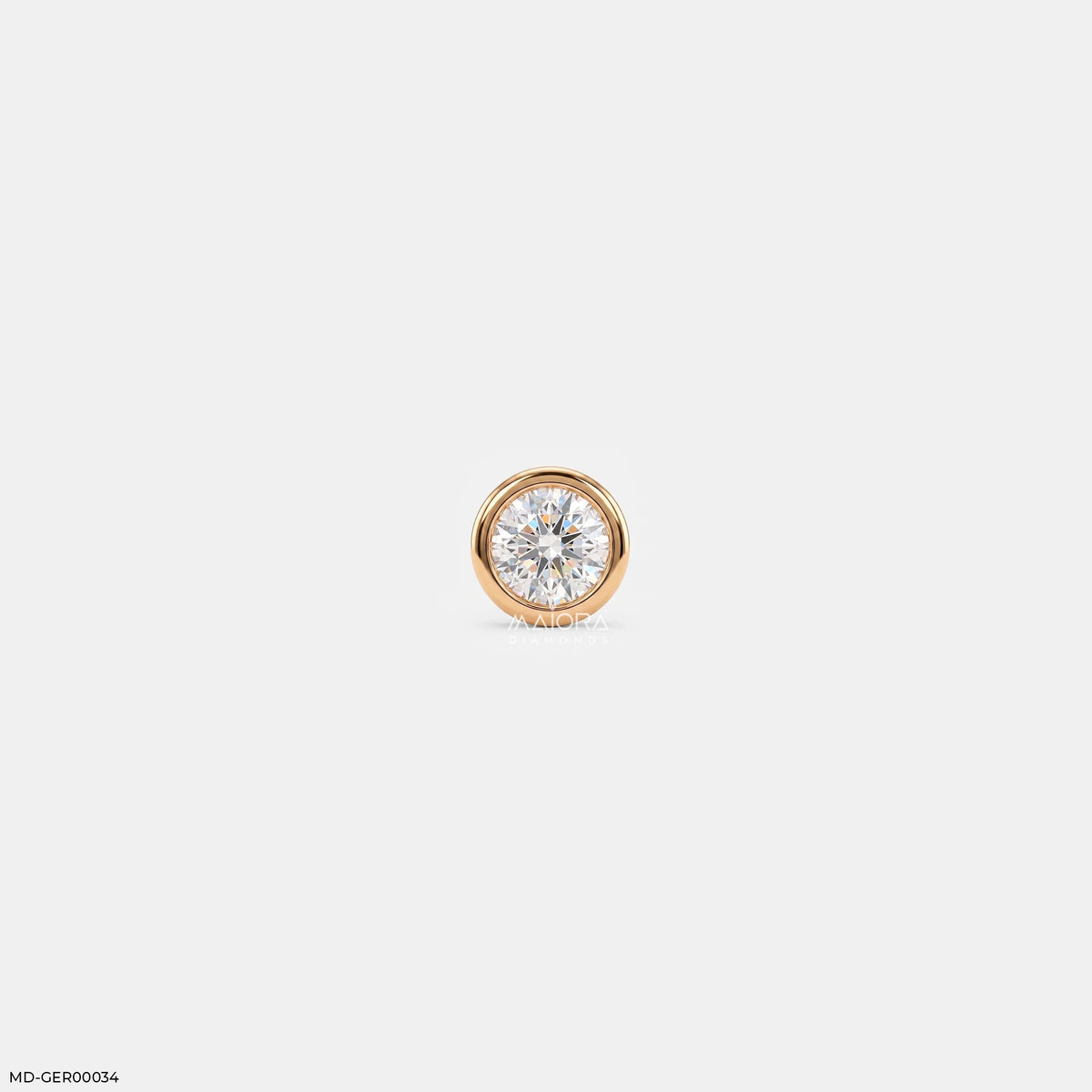 Solus Round Diamond Mens Stud Earring