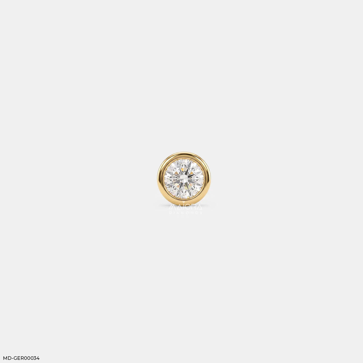 Solus Round Diamond Mens Stud Earring