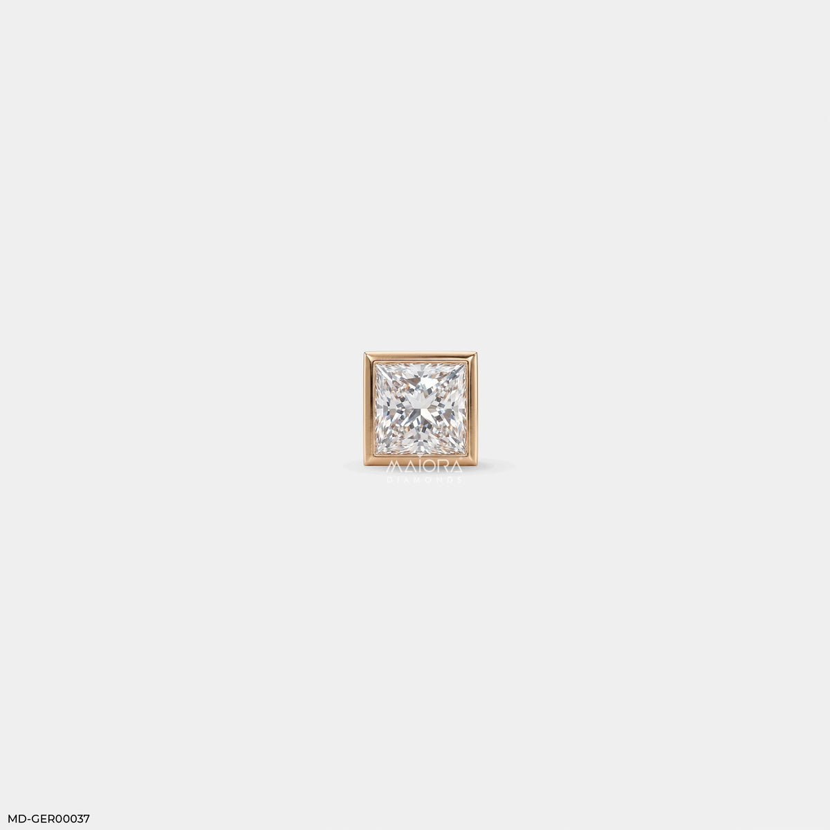 Sqaure Frame Princess Diamond Mens Stud Earring