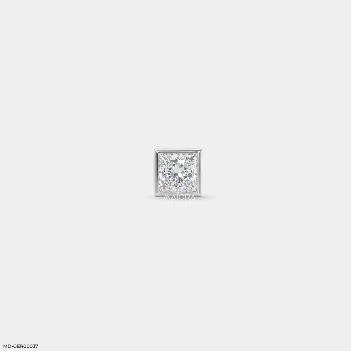 Sqaure Frame Princess Diamond Mens Stud Earring
