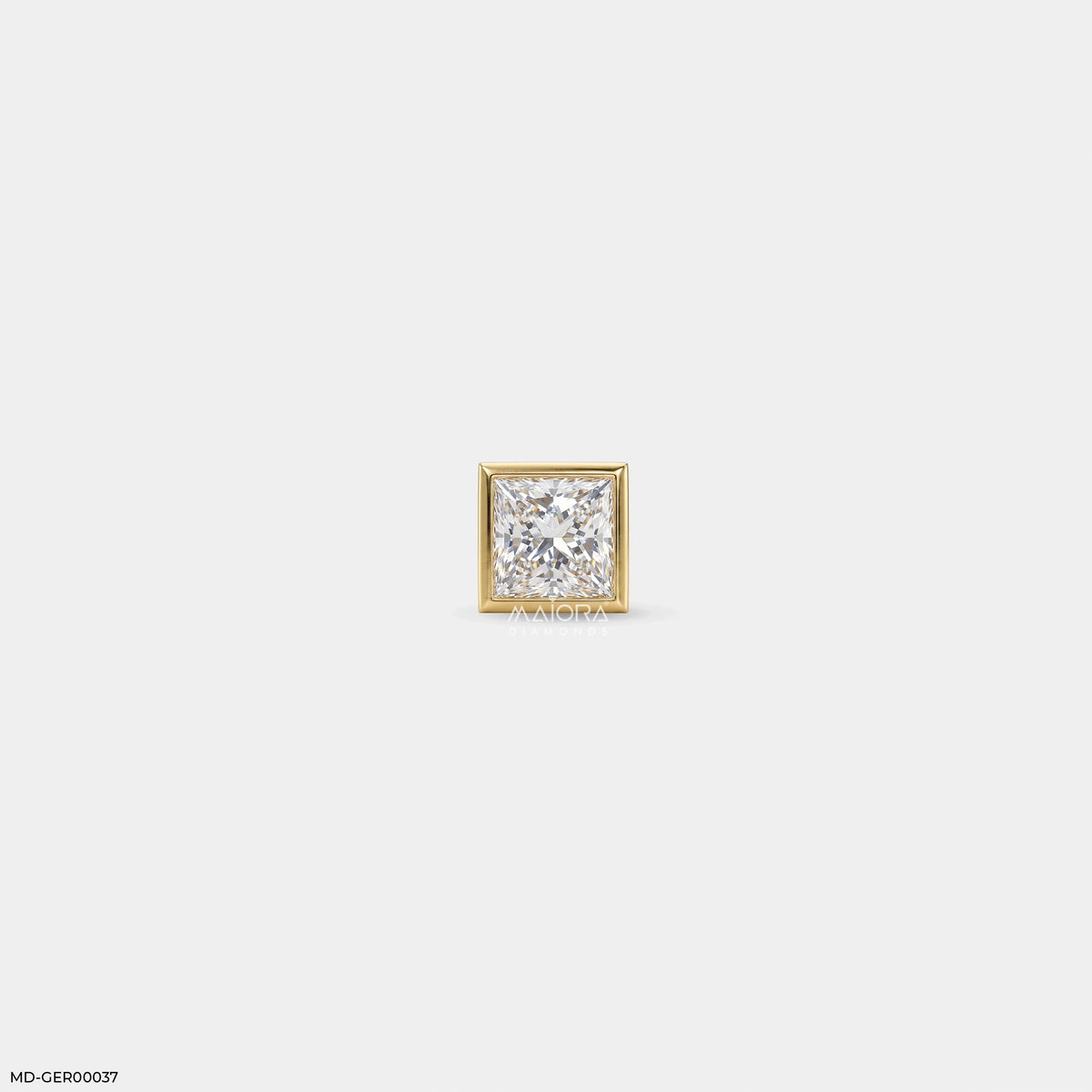 Sqaure Frame Princess Diamond Mens Stud Earring