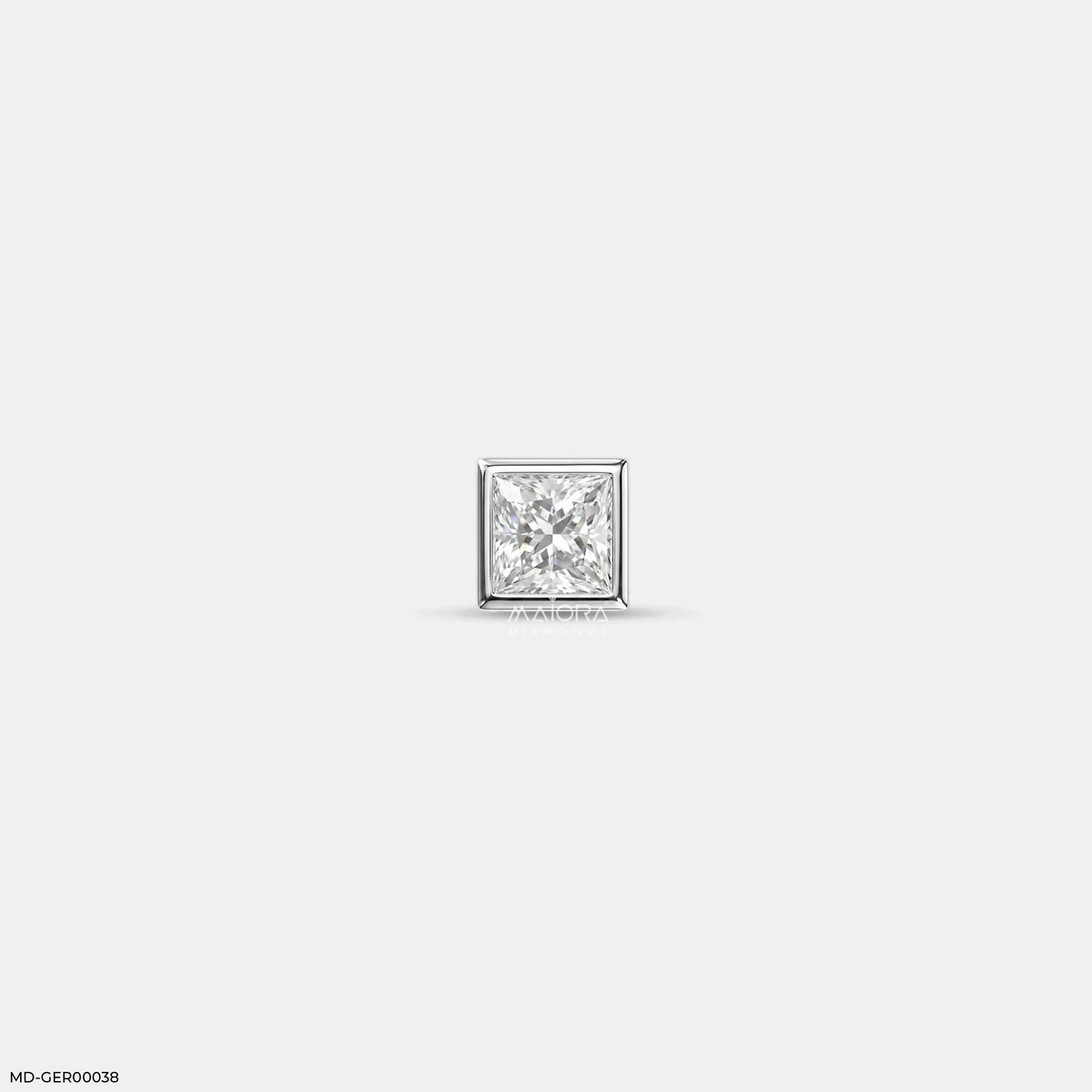 Finite Princess Solitaire Diamond Mens Stud Earring