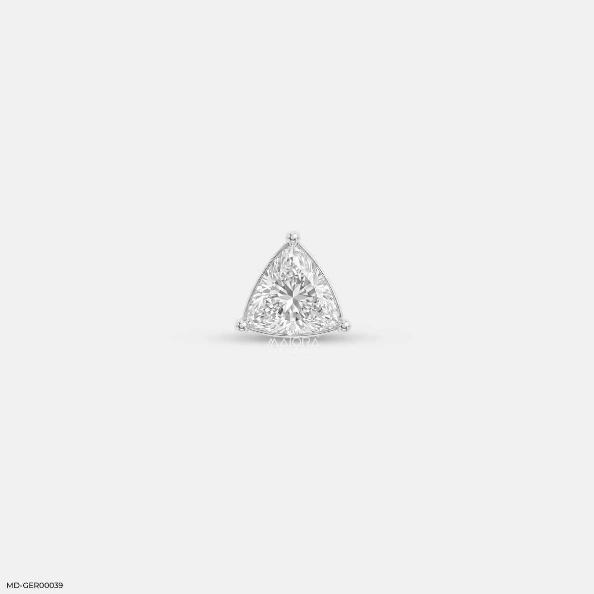 Onyx Trillion Solitaire Diamond Mens Stud Earring