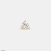 Onyx Trillion Solitaire Diamond Mens Stud Earring