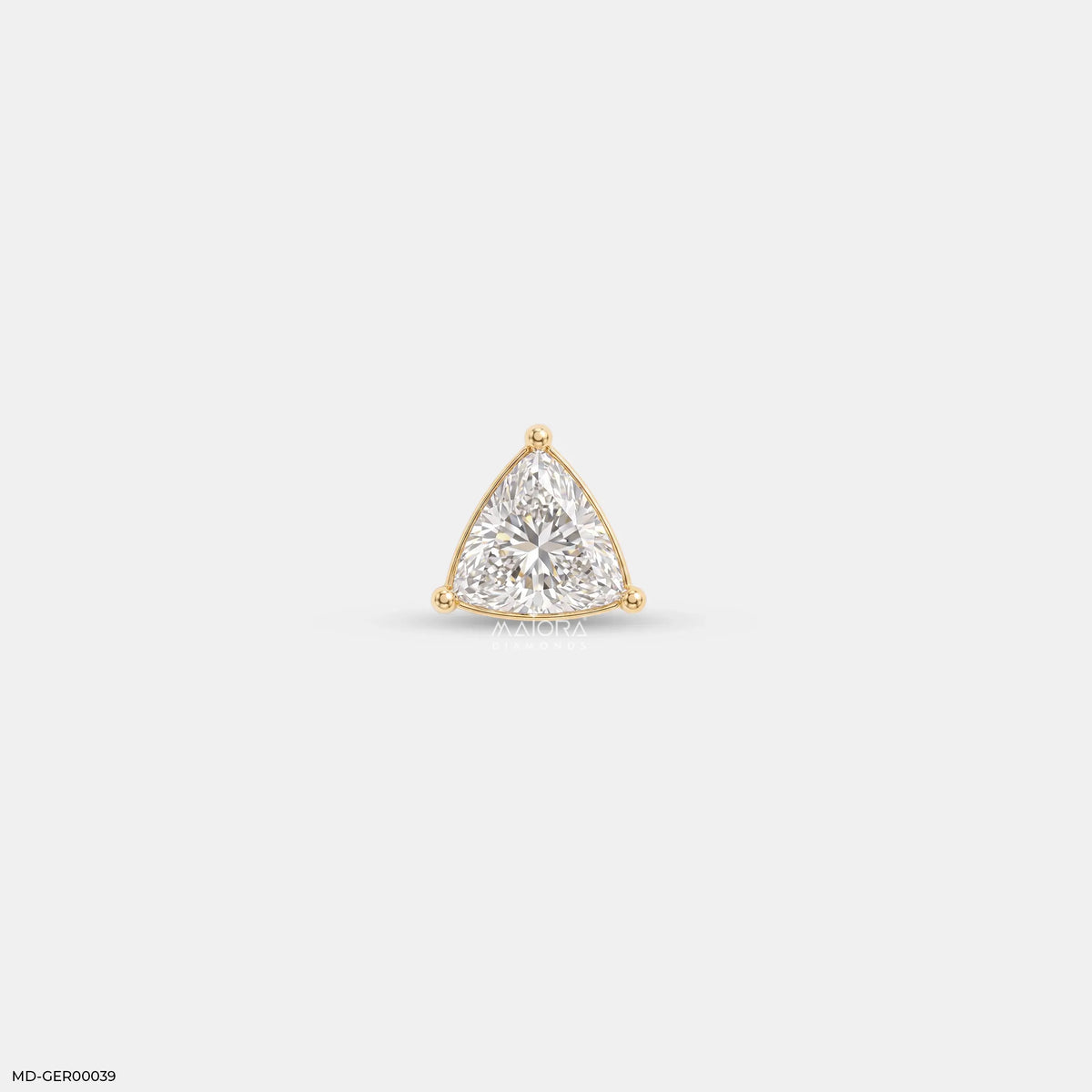 Onyx Trillion Solitaire Diamond Mens Stud Earring