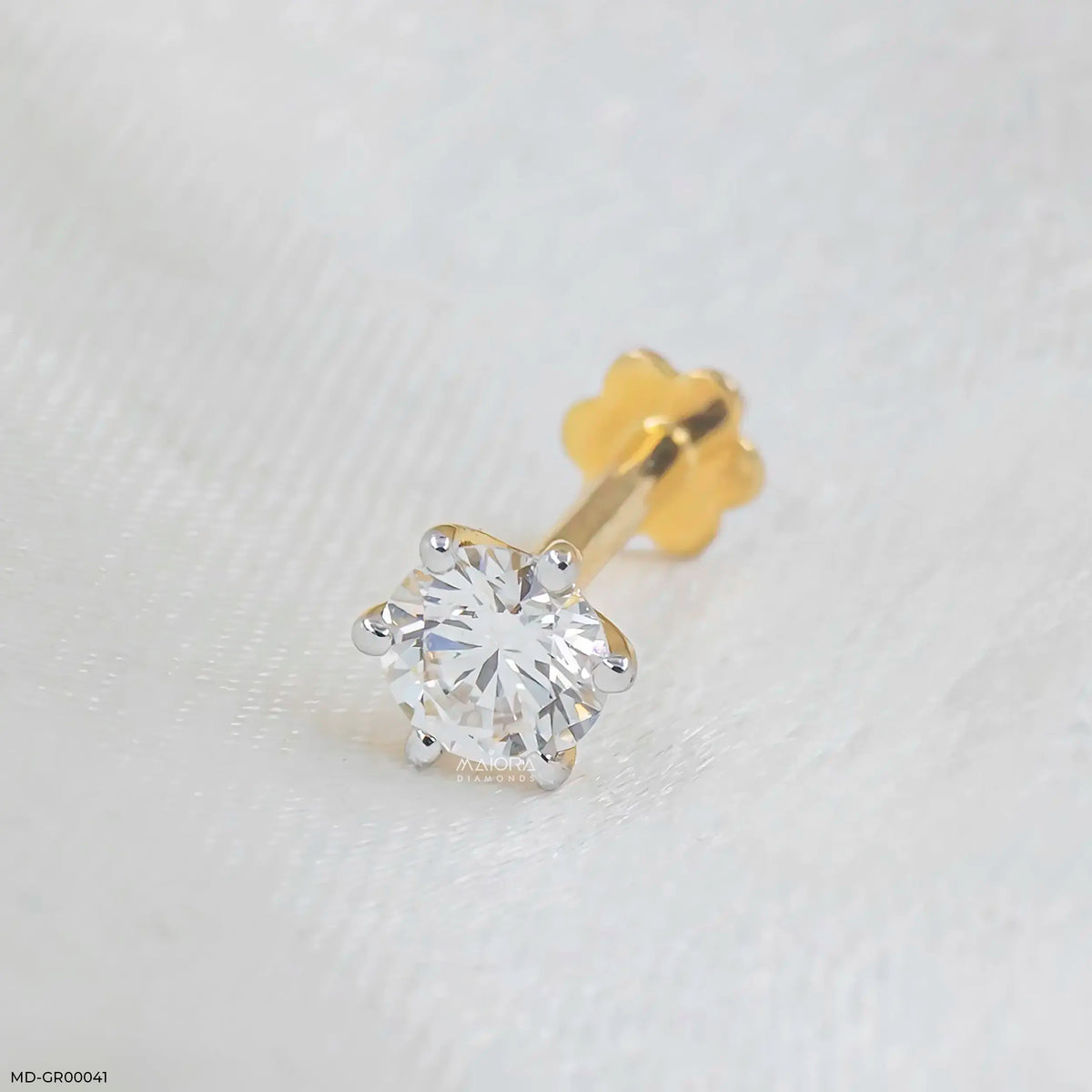 Brilliance Solitaire Diamond Mens Stud Earring