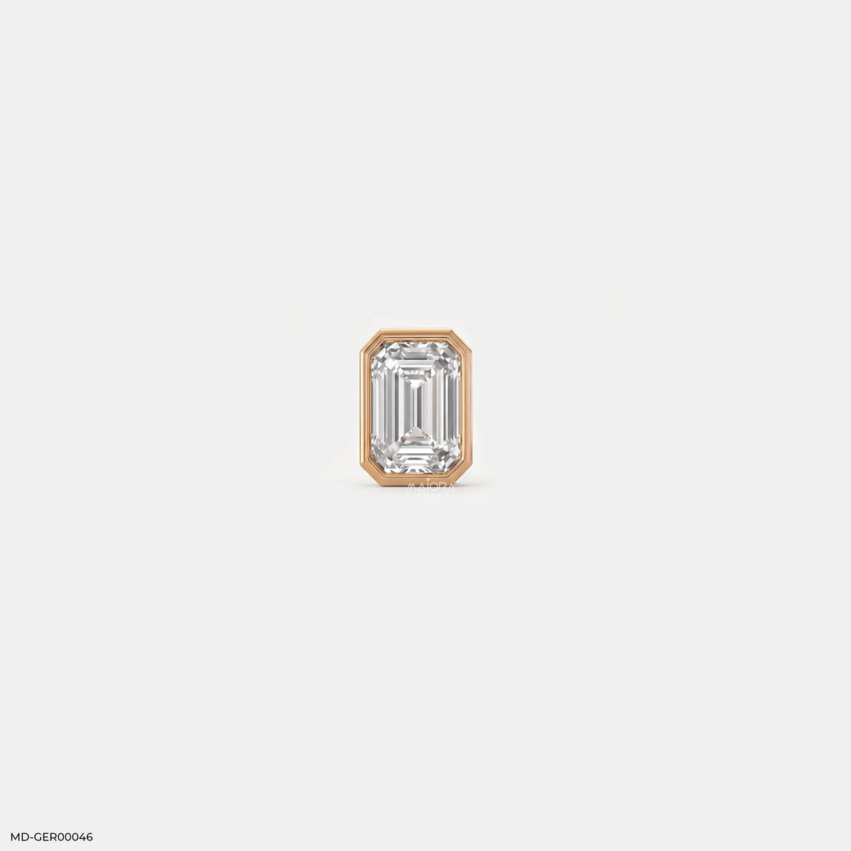 Regent Emerald Solitaire Mens Stud Earring