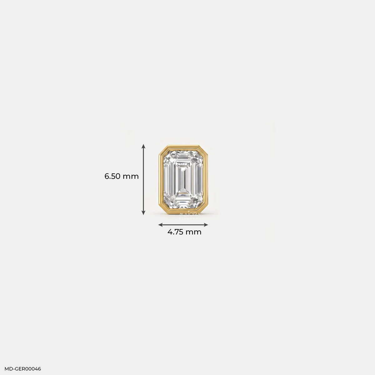 Regent Emerald Solitaire Mens Stud Earring