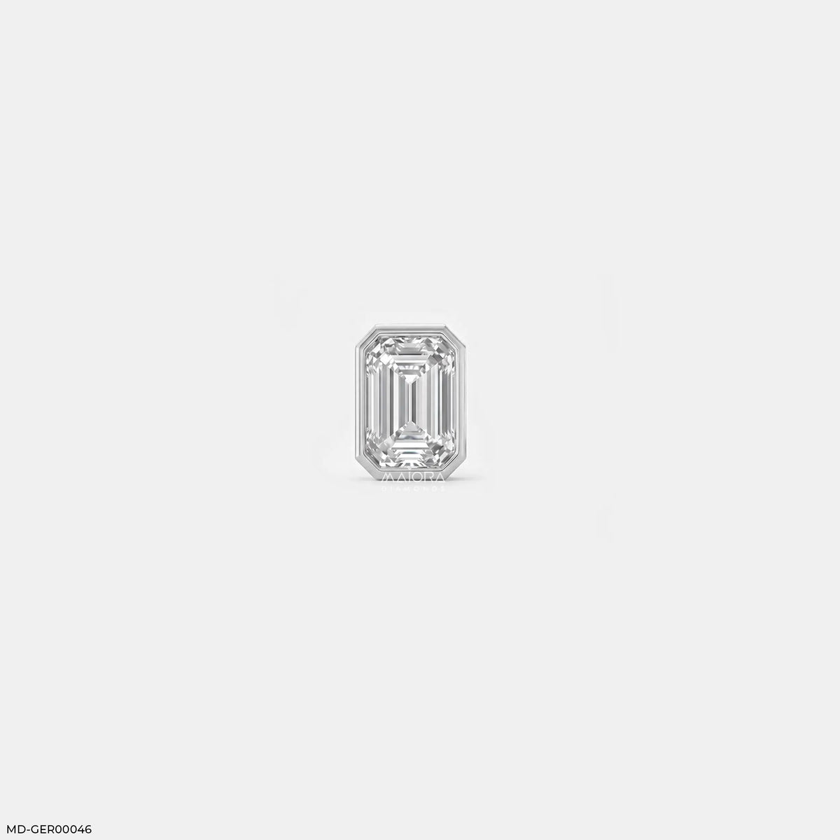 Regent Emerald Solitaire Mens Stud Earring