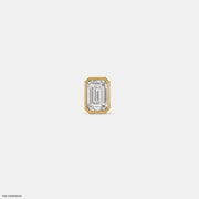 Regent Emerald Solitaire Mens Stud Earring