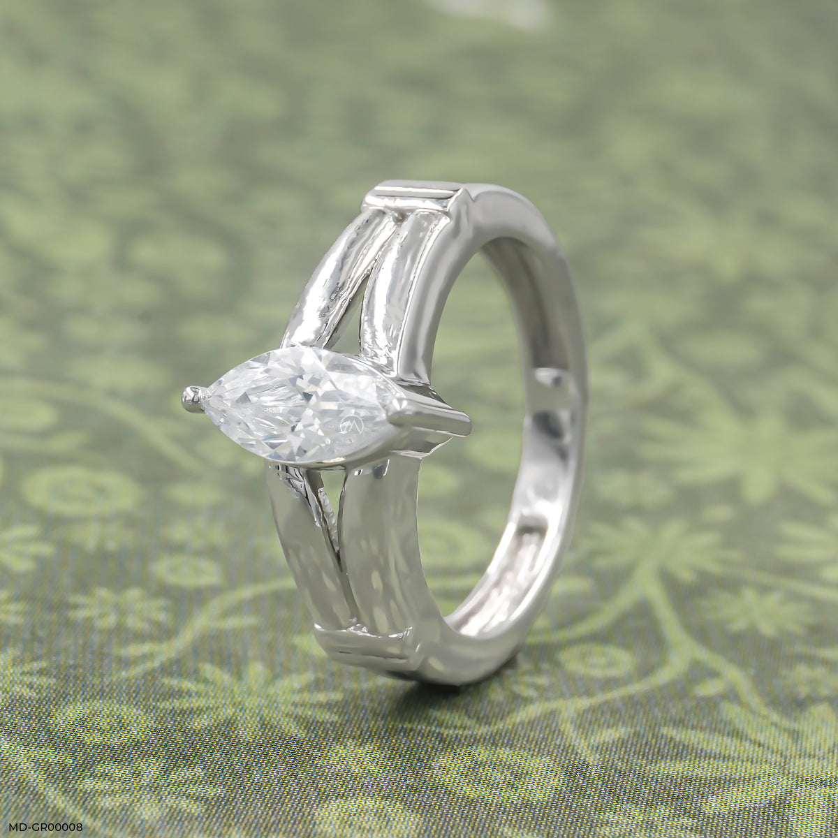 1 Carat Solitaire Auric Leaf Ring