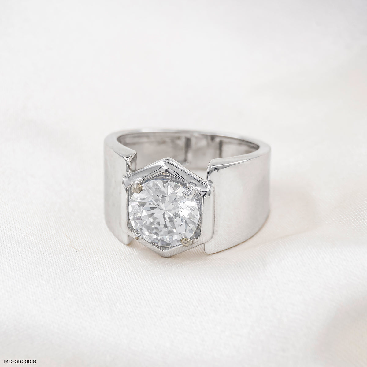 2.5 Carat Solitaire Hexagon Men's Ring