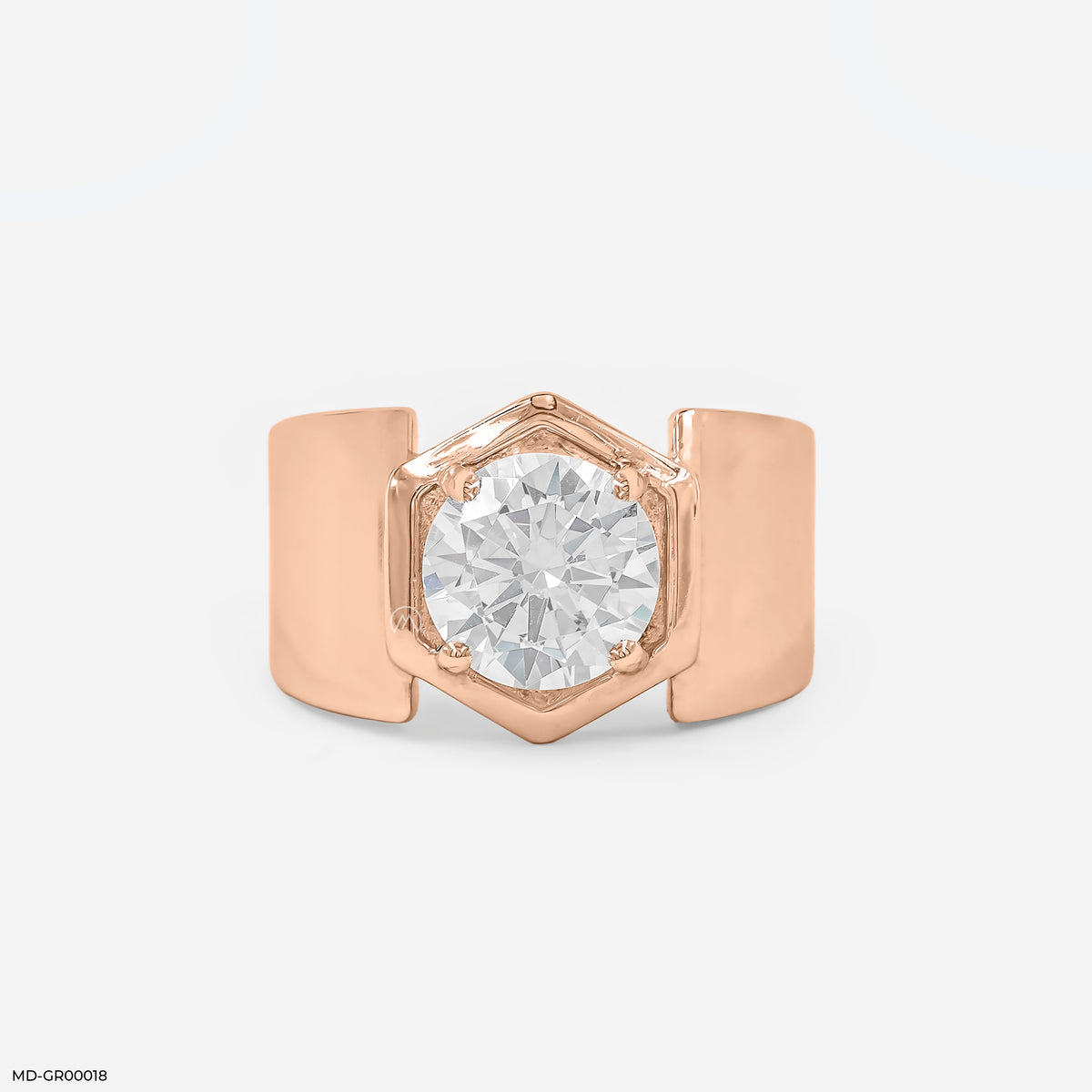2.5 Carat Solitaire Hexagon Men's Ring