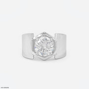 2.5 Carat Solitaire Hexagon Men's Ring