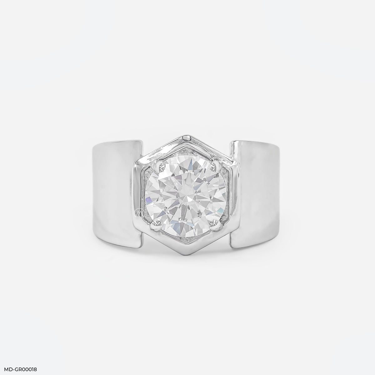 2.5 Carat Solitaire Hexagon Men's Ring