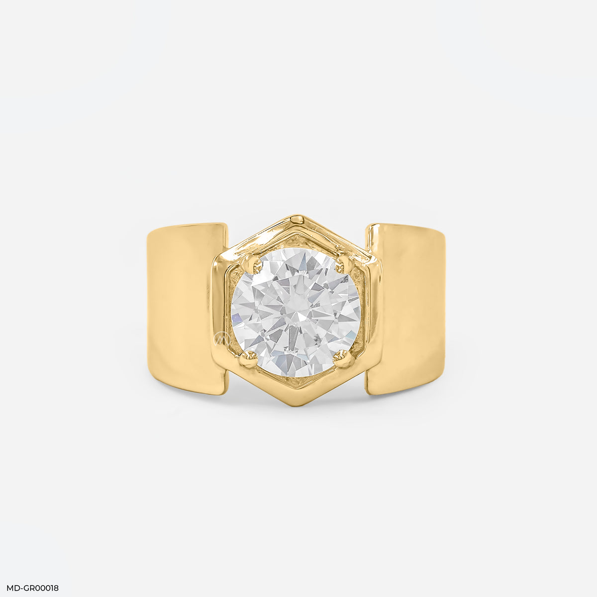 2.5 Carat Solitaire Hexagon Men's Ring