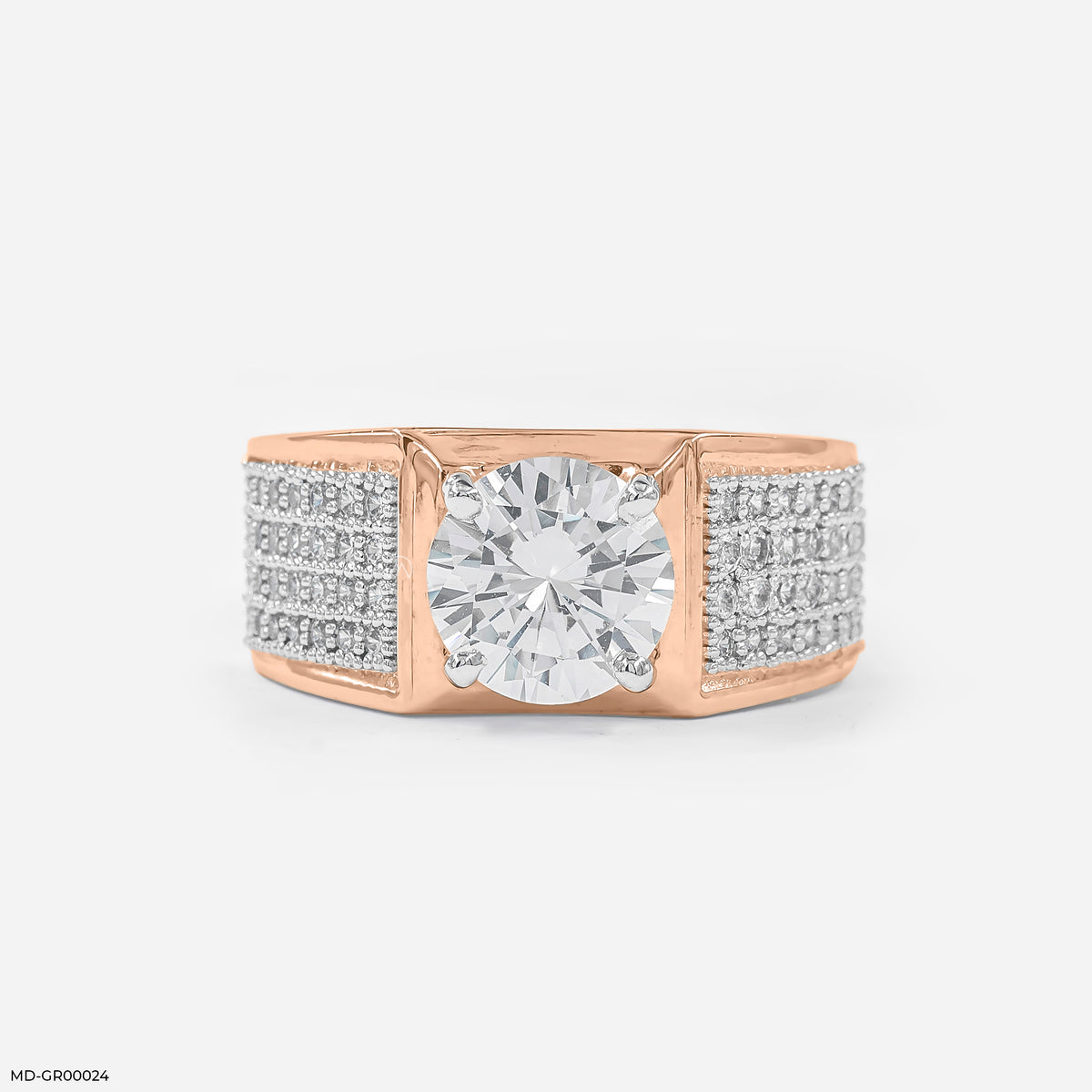 2 Carat Solitaire Heavy Men's Ring
