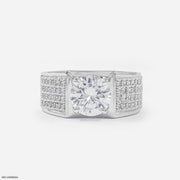 2 Carat Solitaire Heavy Men's Ring
