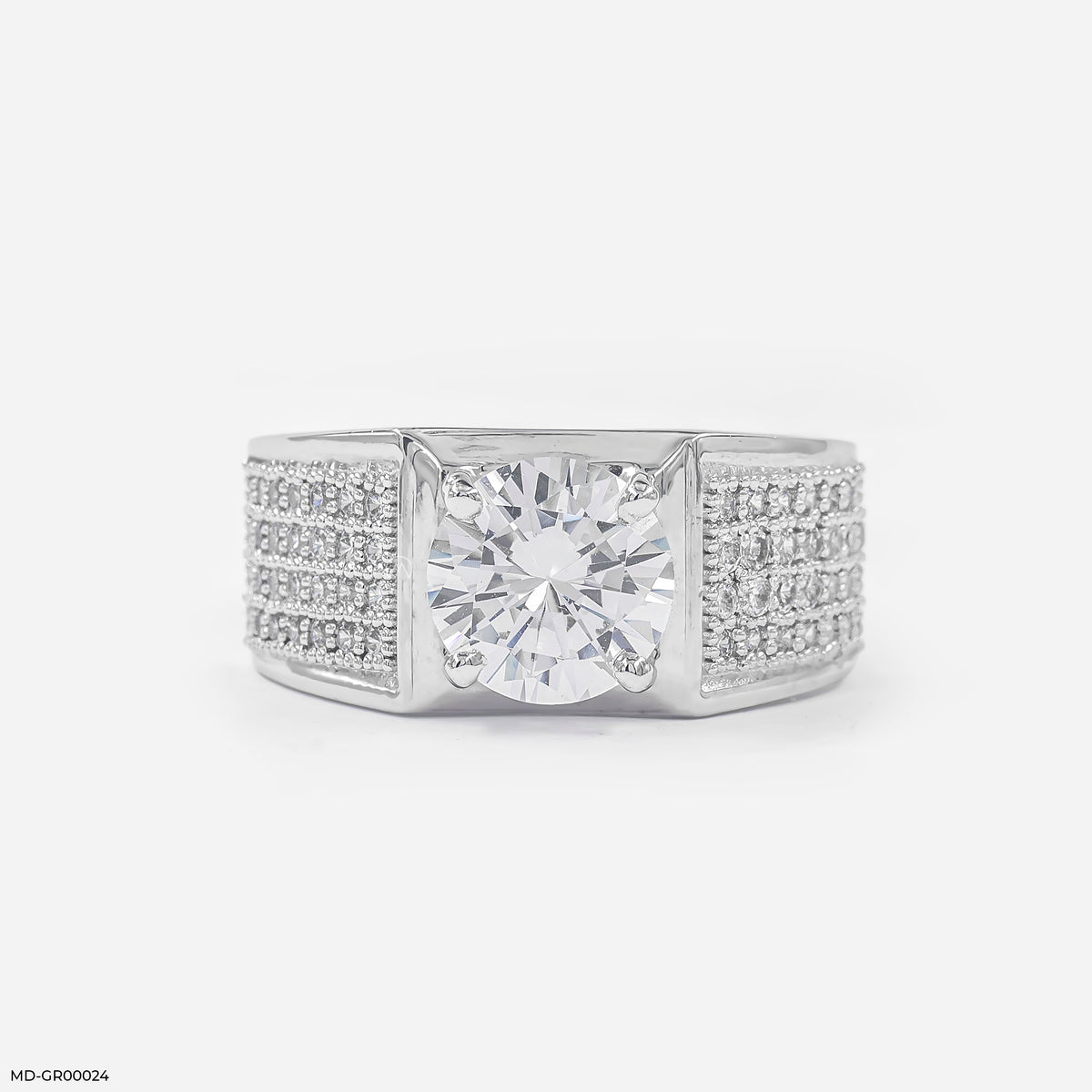 2 Carat Solitaire Heavy Men's Ring