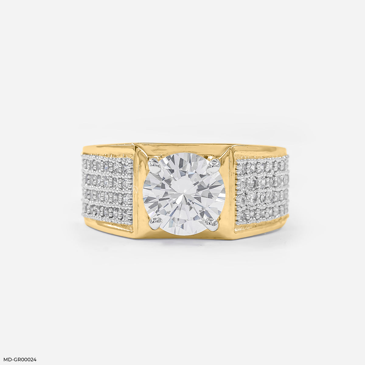 2 Carat Solitaire Heavy Men's Ring