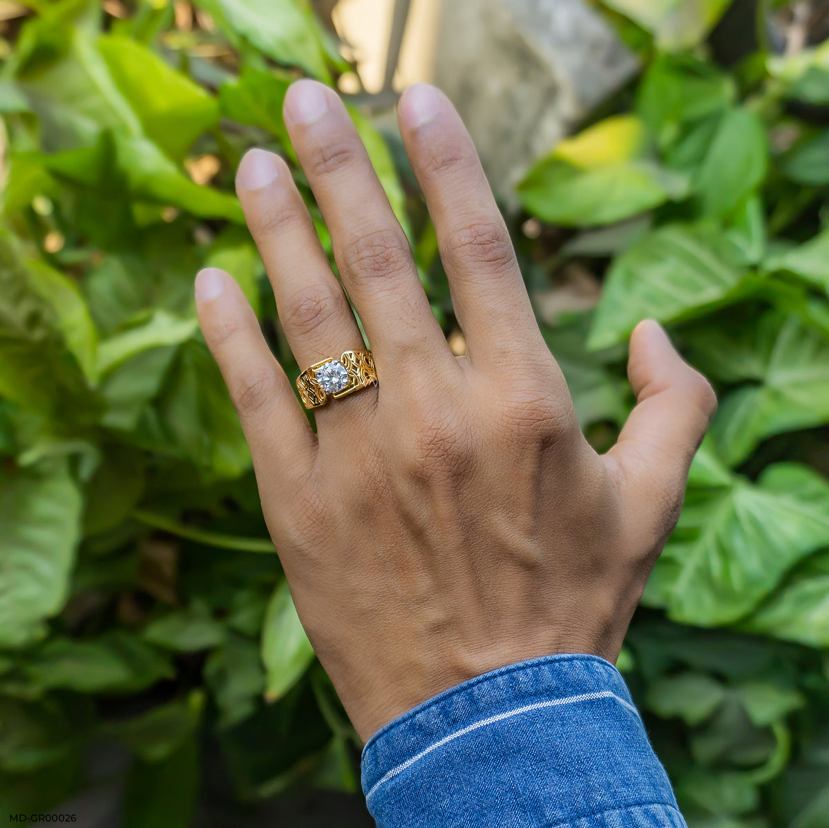 1.75 Carat Round Soliataire Vintage Men's Ring