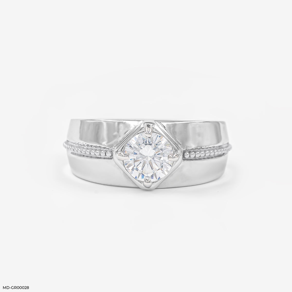 0.75 Carat Solitaire Elegant Minimal Men's Ring