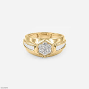 Hexagon Cluster Mens Diamond Ring