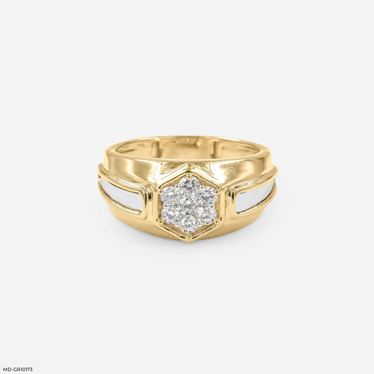 Hexagon Cluster Mens Diamond Ring