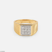Gable Square Diamond Cluster Men Ring