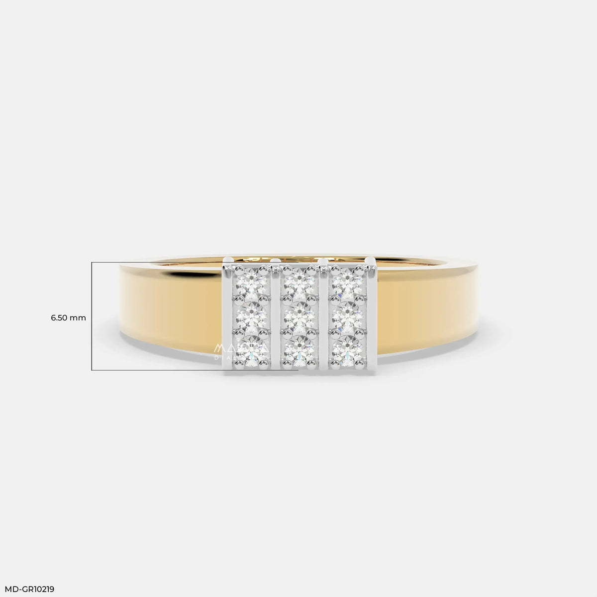 Structured Grid Mens Diamond Ring