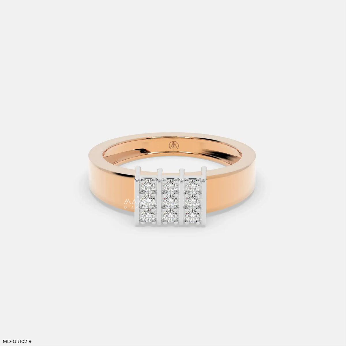 Structured Grid Mens Diamond Ring