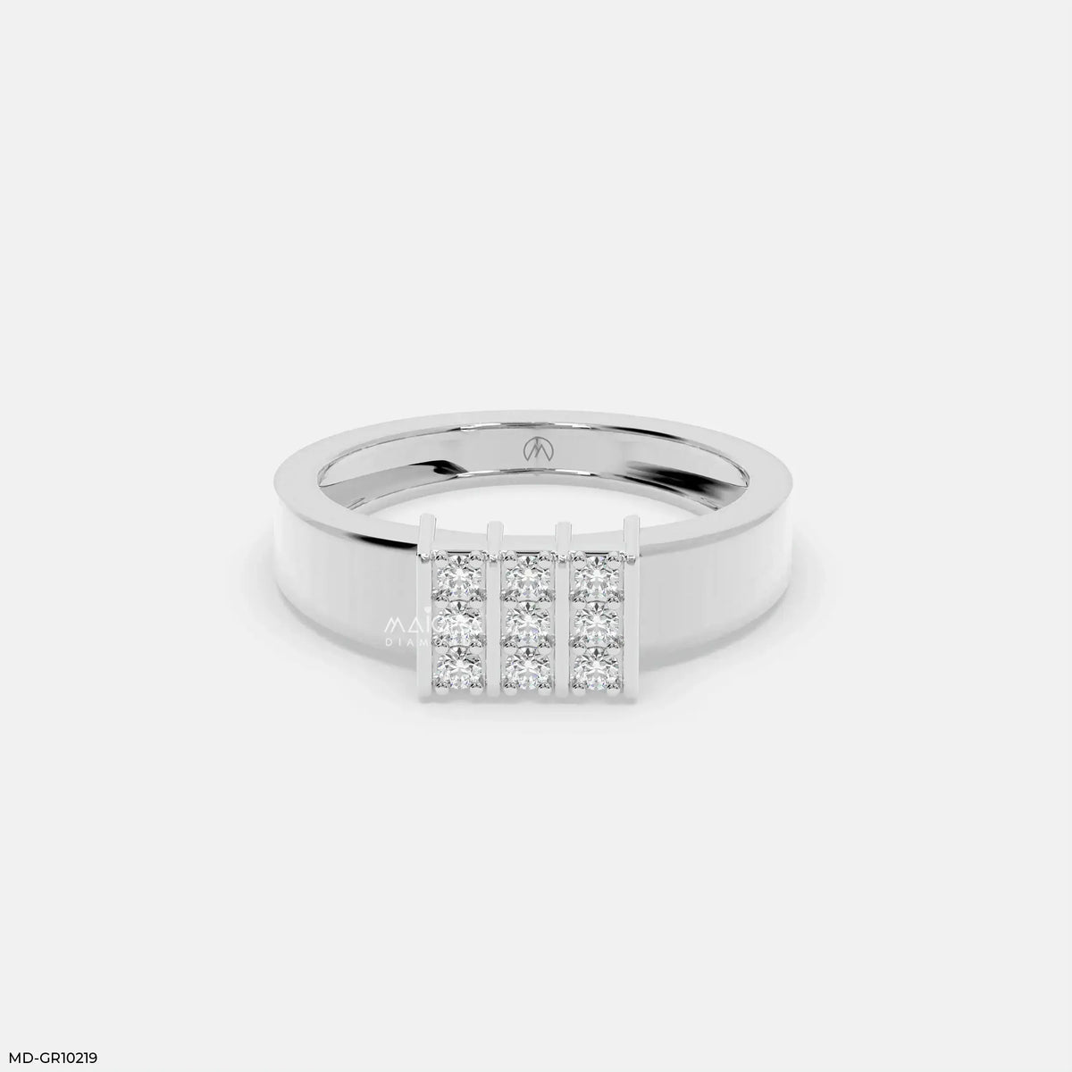 Structured Grid Mens Diamond Ring