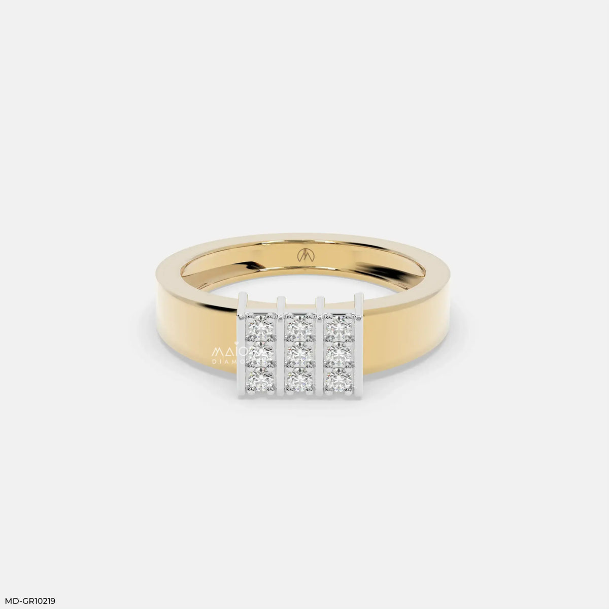 Structured Grid Mens Diamond Ring
