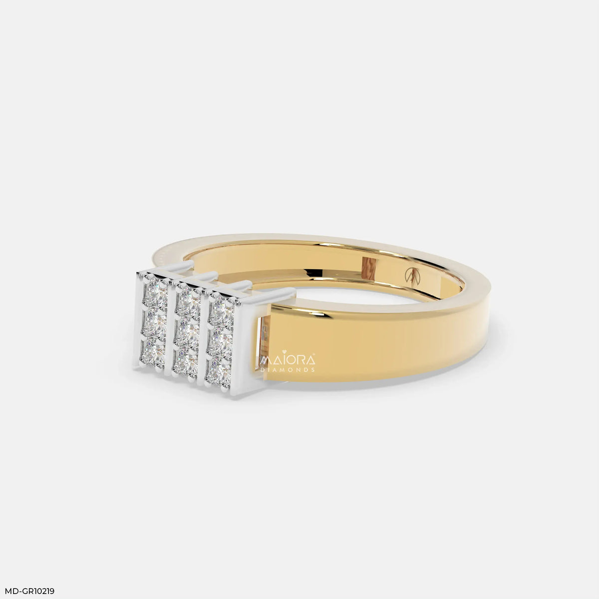 Structured Grid Mens Diamond Ring