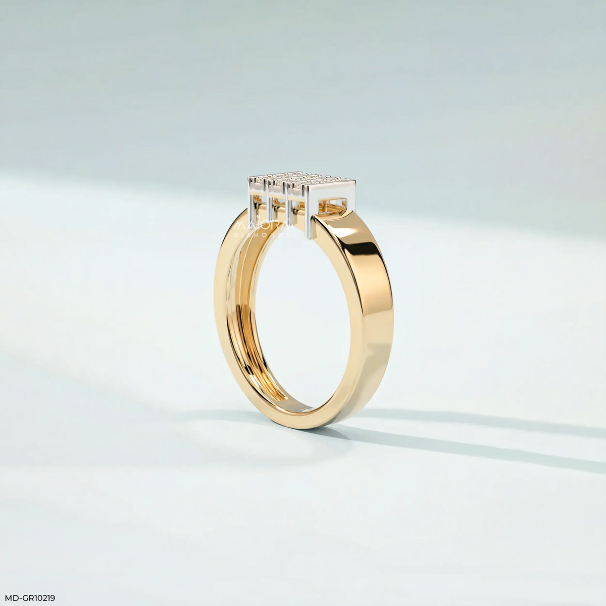 Structured Grid Mens Diamond Ring