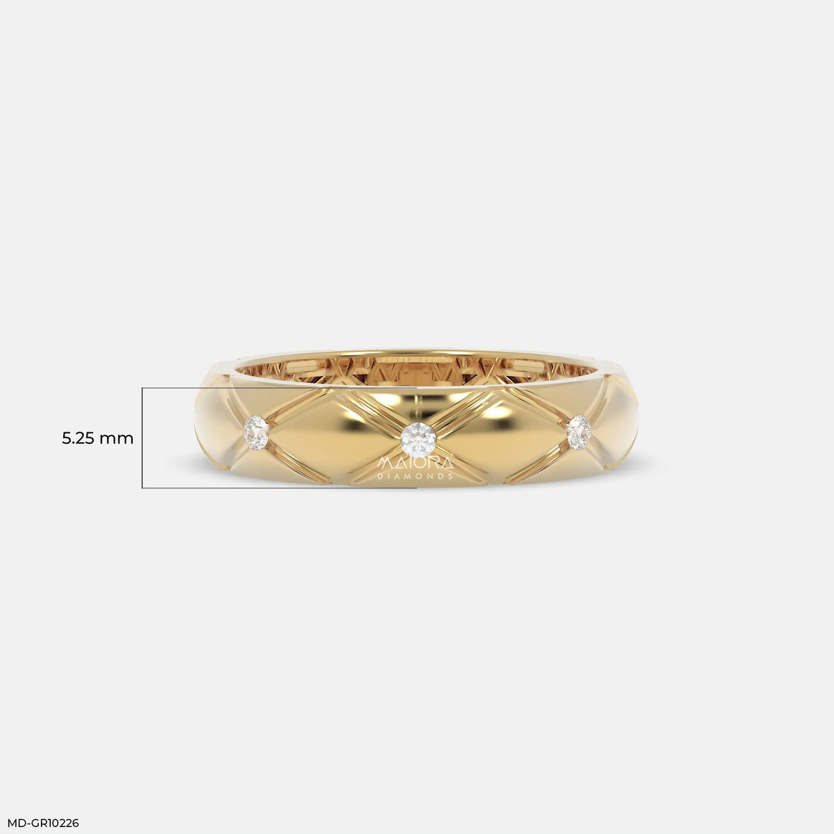 Rhombus Form Mens Diamond Ring