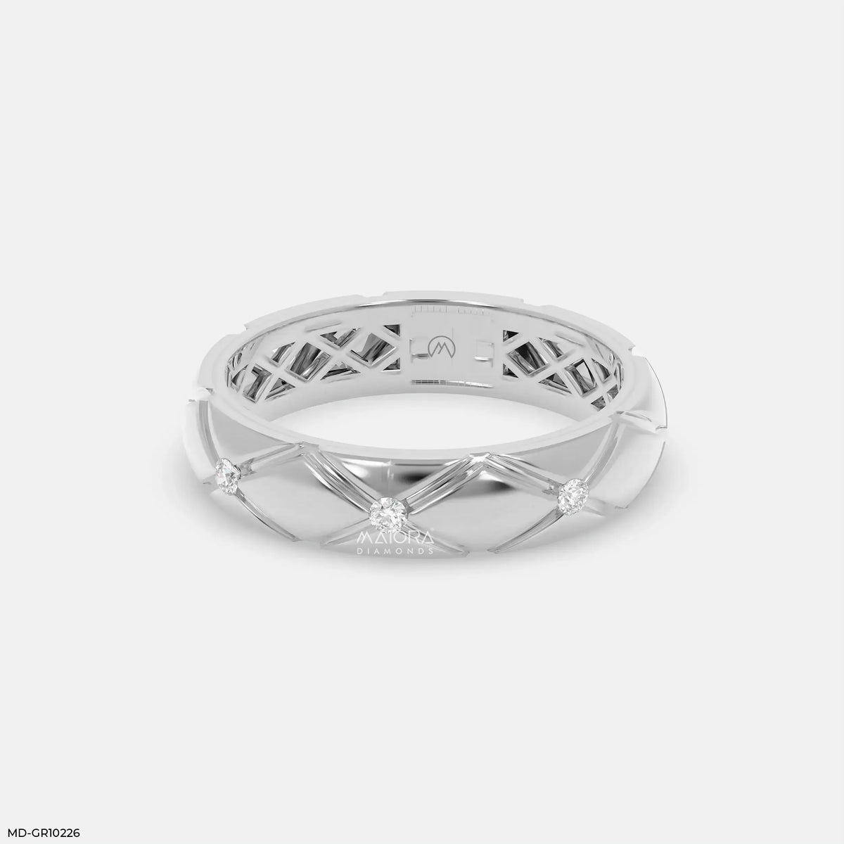 Rhombus Form Mens Diamond Ring