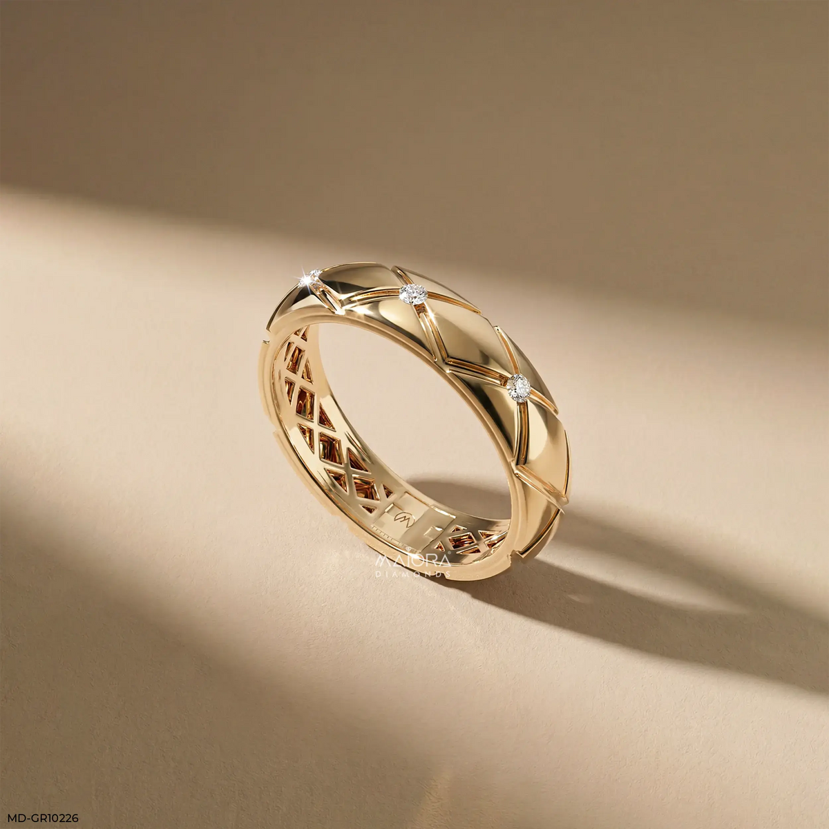 Rhombus Form Mens Diamond Ring
