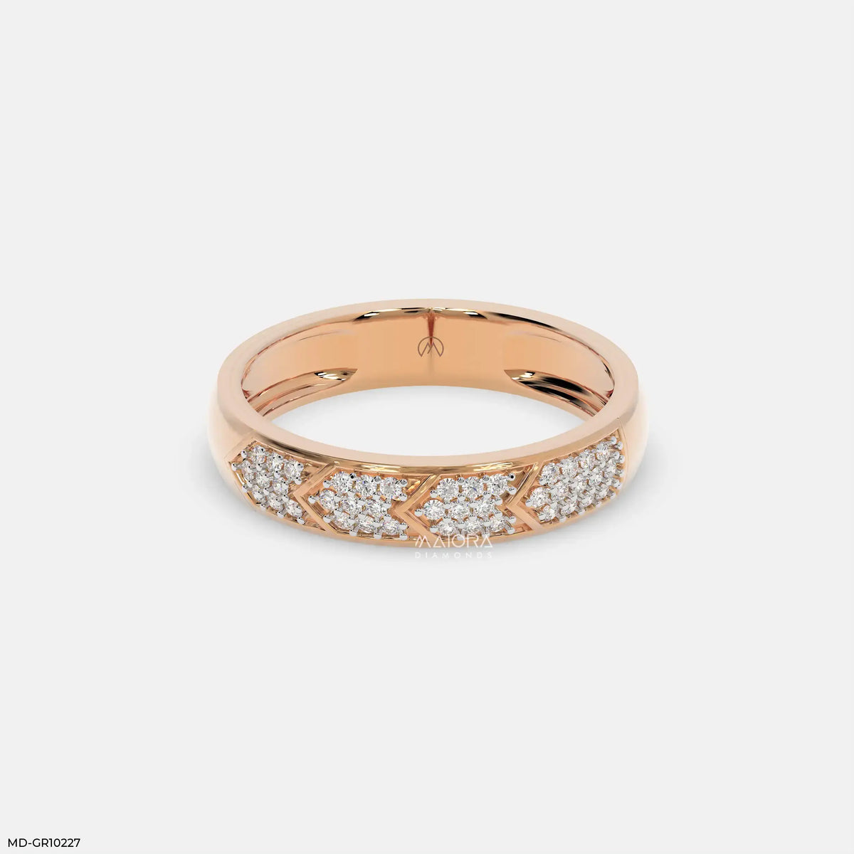 Chevron Mosaic Mens Diamond Ring