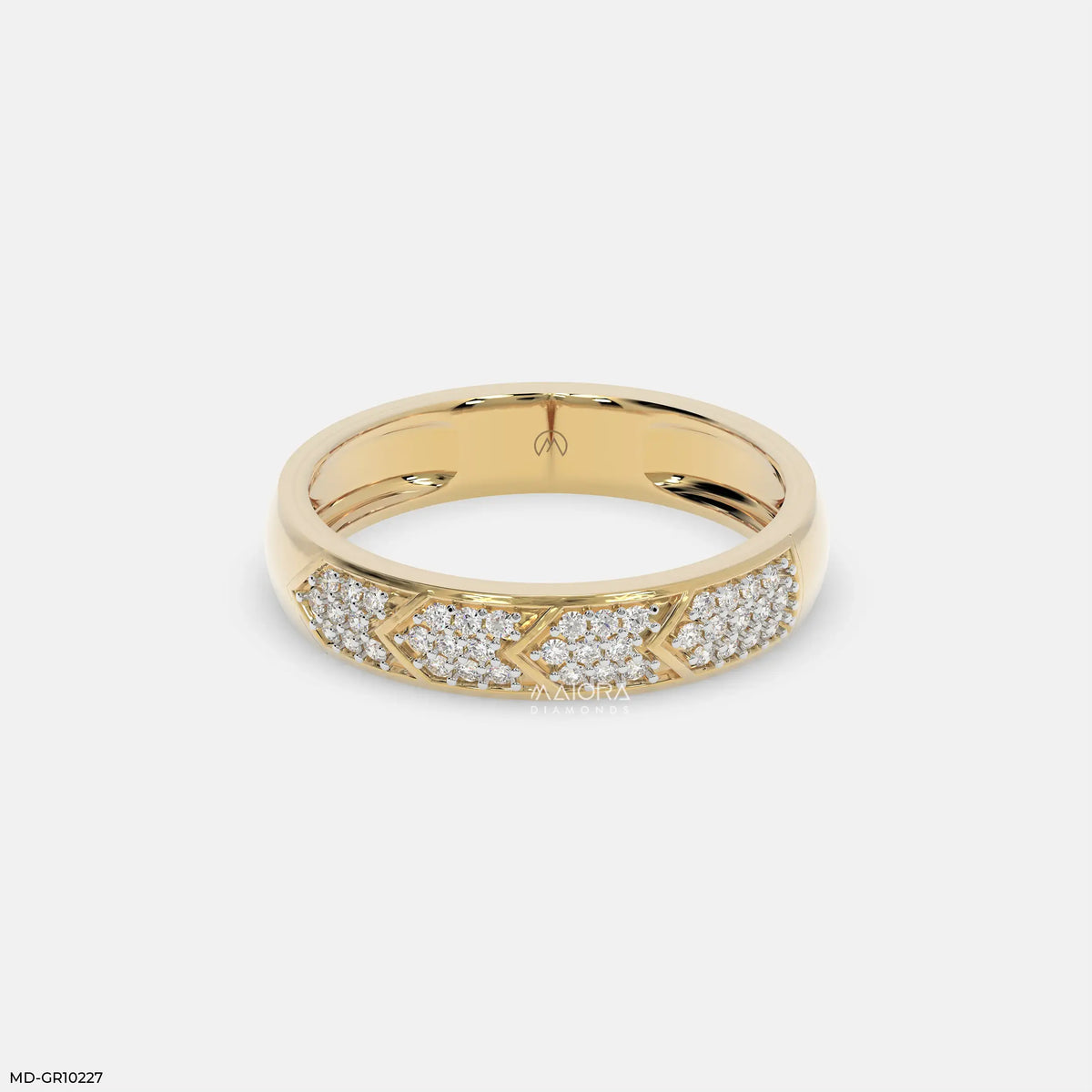 Chevron Mosaic Mens Diamond Ring