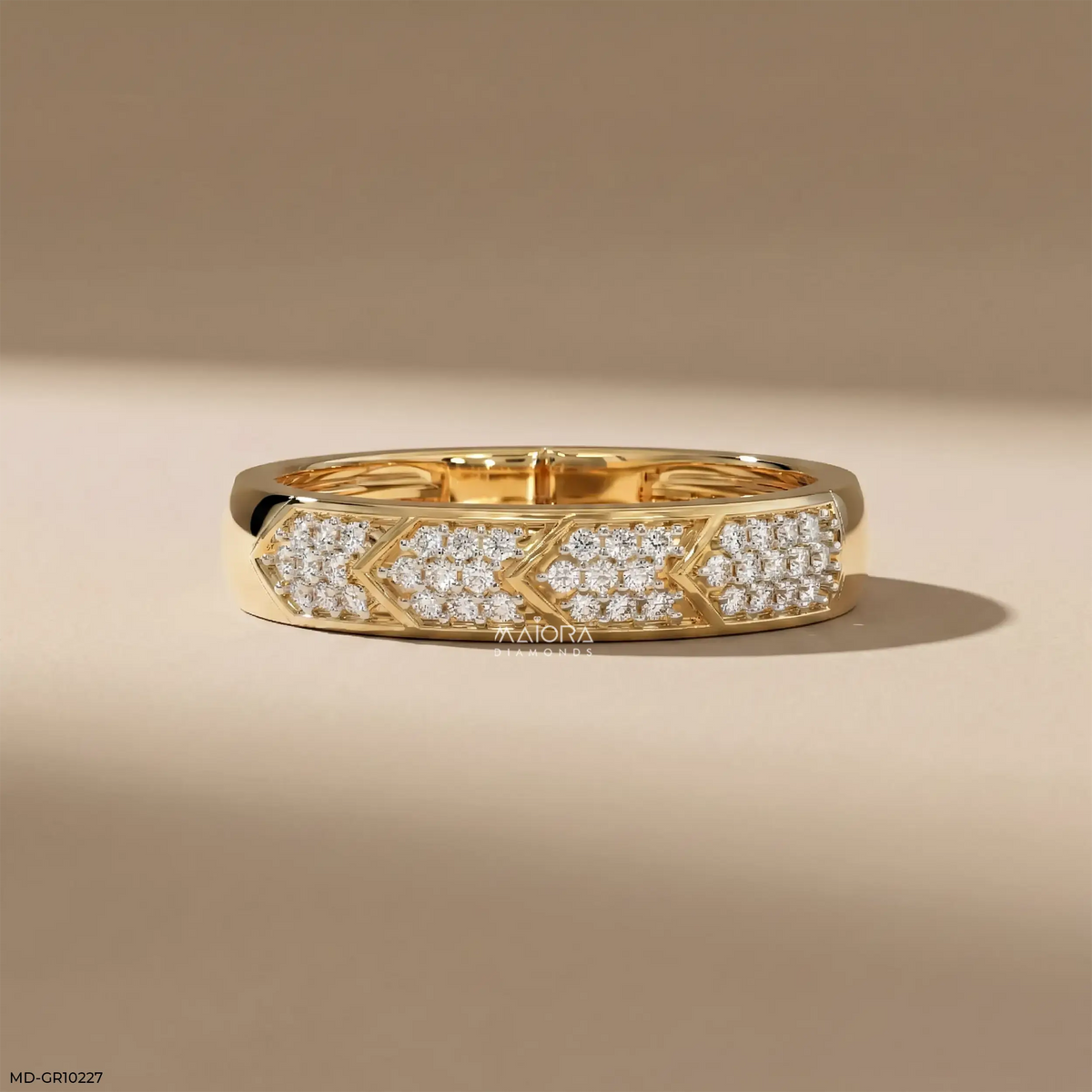 Chevron Mosaic Mens Diamond Ring