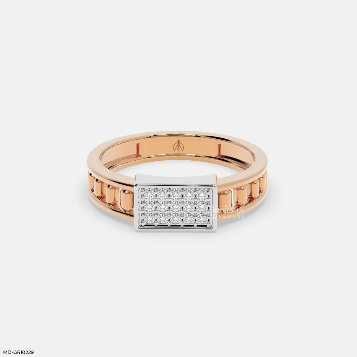 Mosaic Prime Mens Diamond Ring 14K White