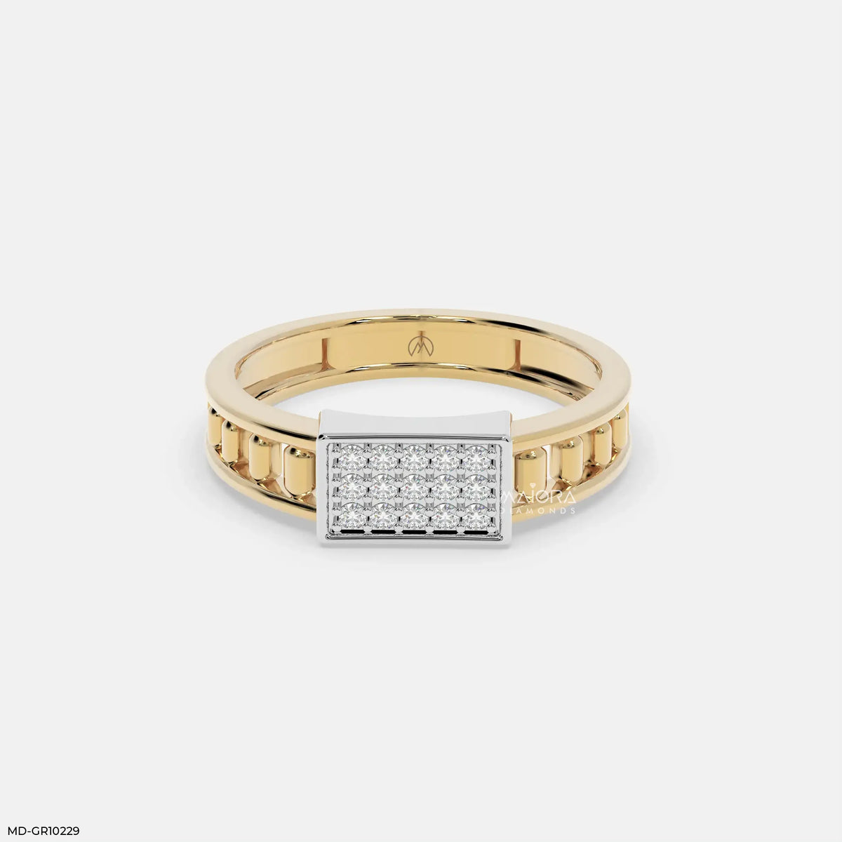 Mosaic Prime Mens Diamond Ring 14K White