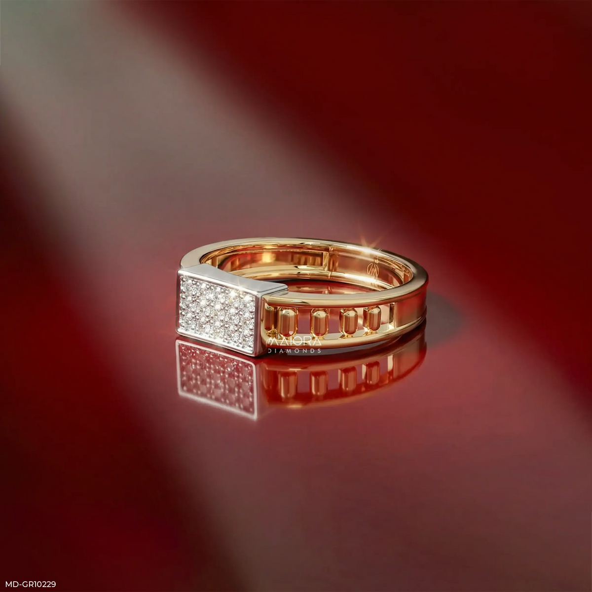 Mosaic Prime Mens Diamond Ring 14K White