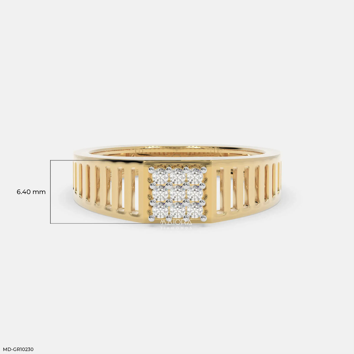 Linear Luxe Mens Diamond Ring