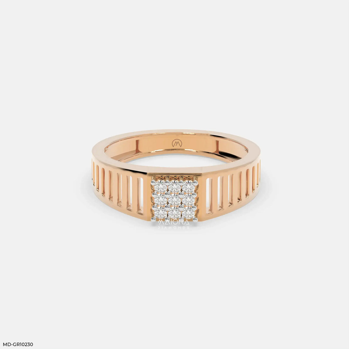 Linear Luxe Mens Diamond Ring