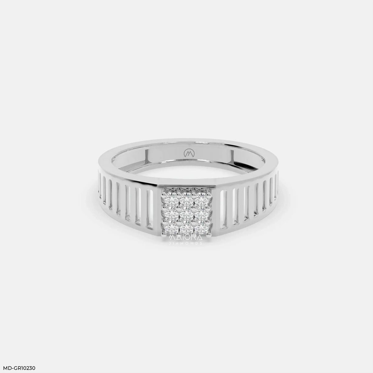 Linear Luxe Mens Diamond Ring
