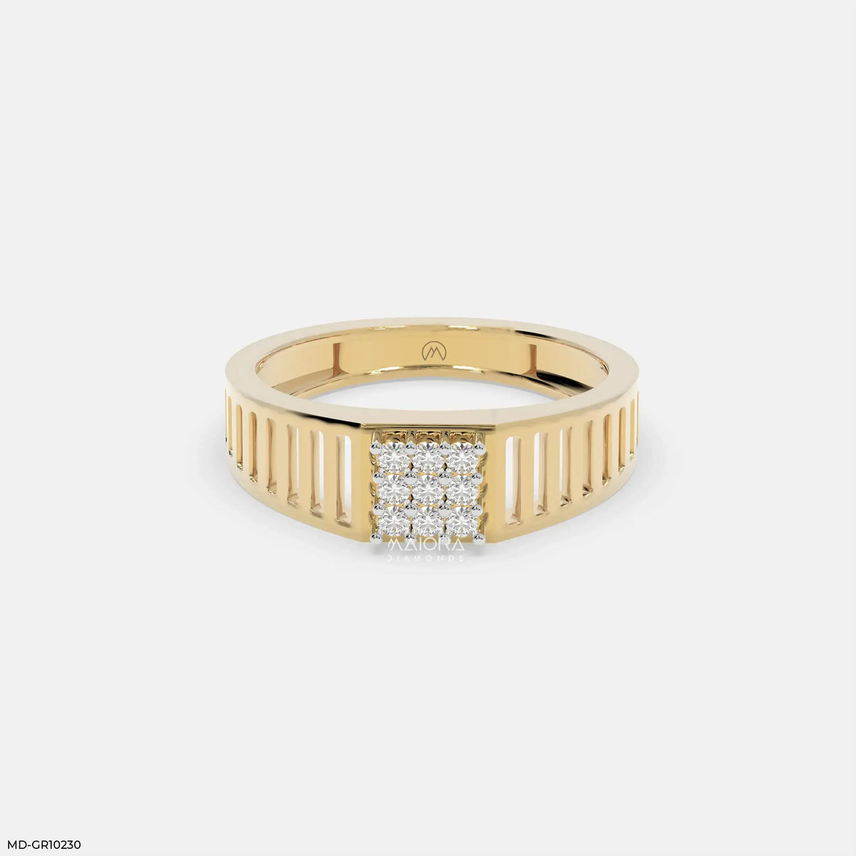 Linear Luxe Mens Diamond Ring