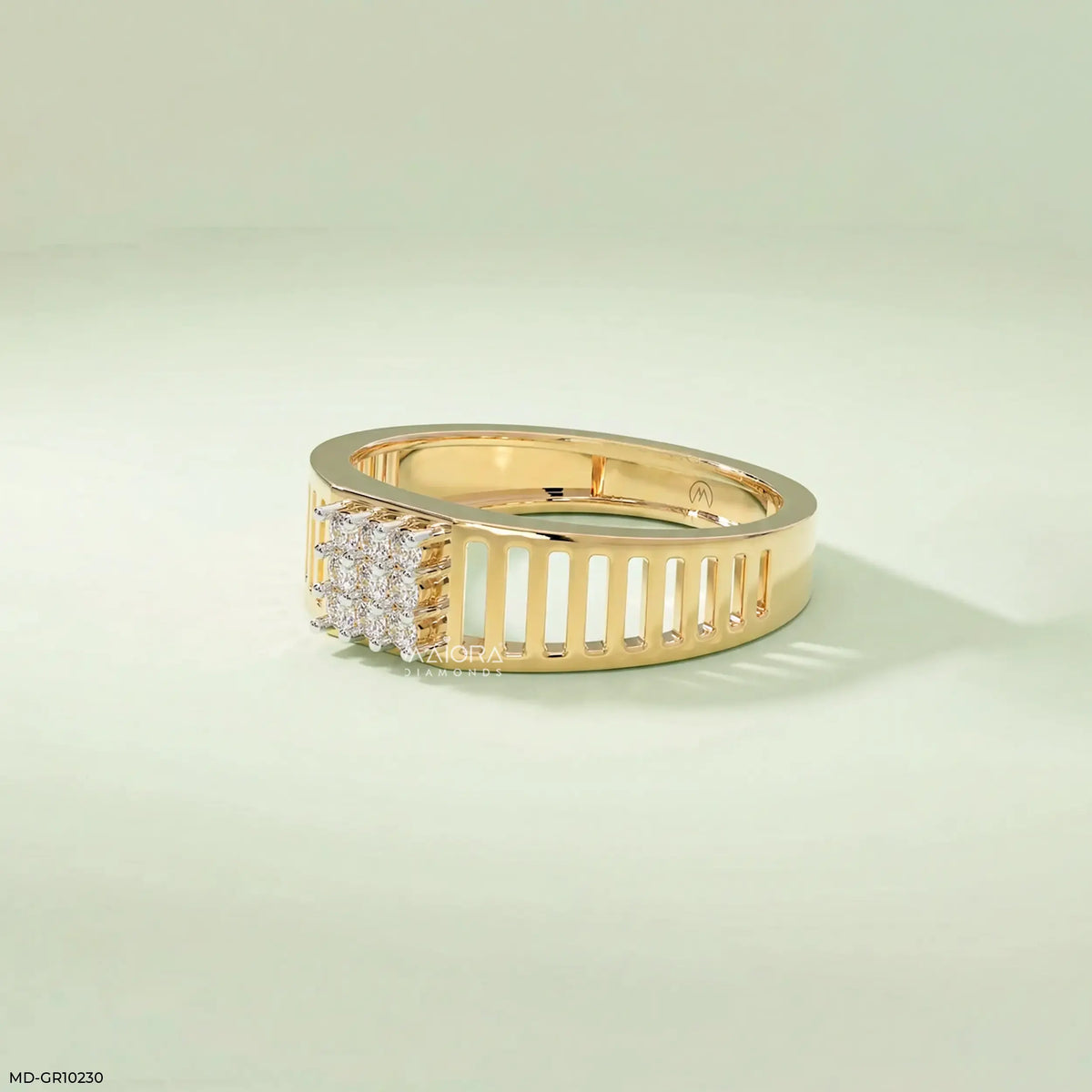 Linear Luxe Mens Diamond Ring