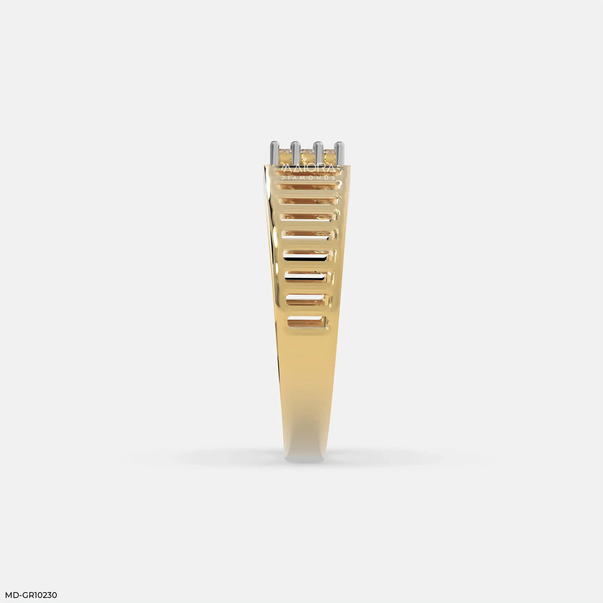 Linear Luxe Mens Diamond Ring